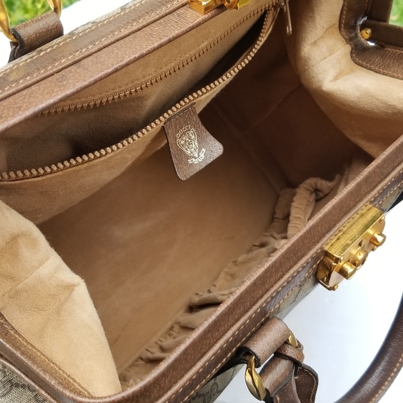 Super VERY RARE Vintage Gucci Supreme Web Ophidia Train case DOCTOR'S handbag - Picture 15 of 16